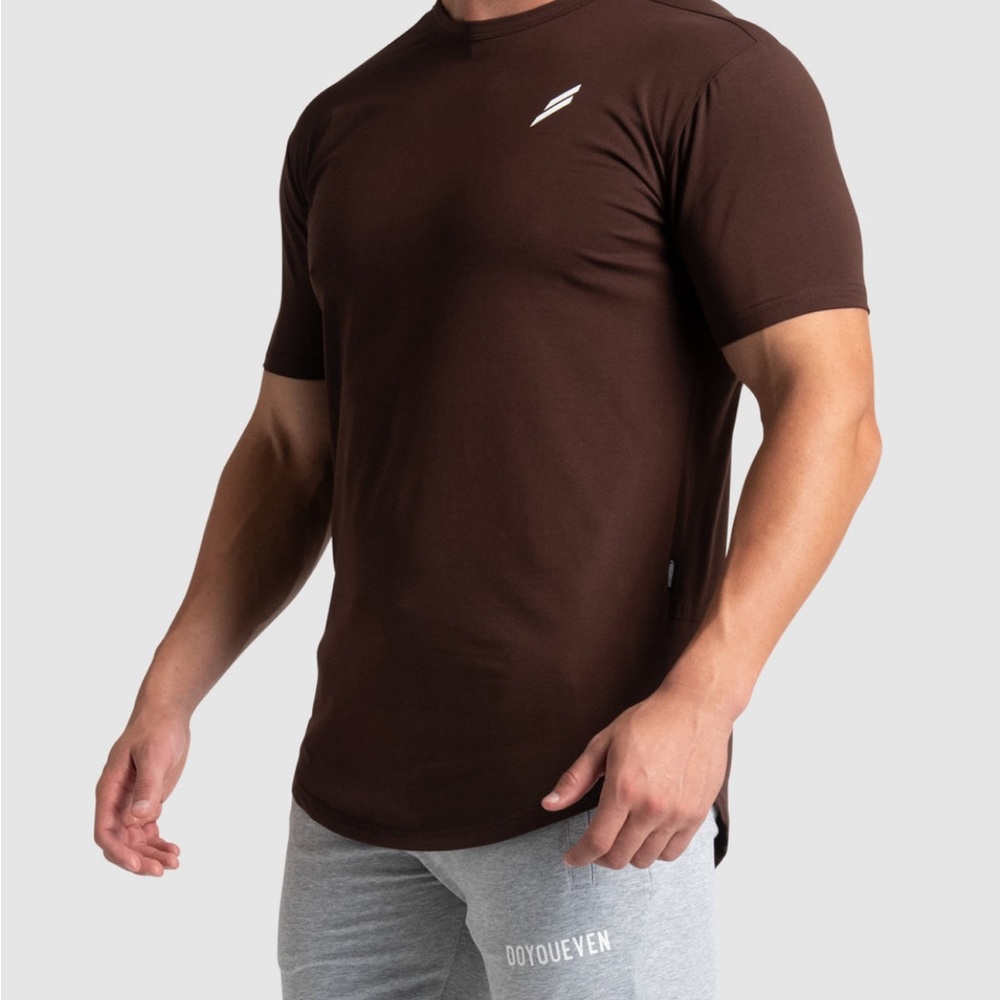 DOYOUEVEN Mark Drop Tee in Dark Brown Size Small